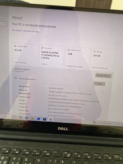 Dell laptop precisions machine for sale 2gb nividia graphic card