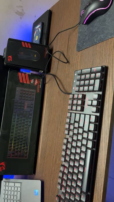 Redragon gaming mechanical keyboard premium red  switches and mouse
