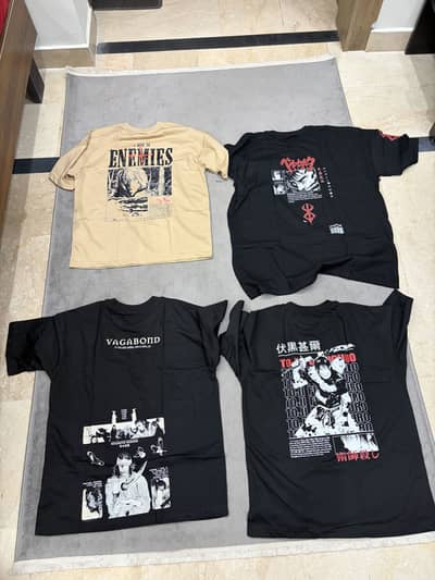 T-Shirts (small size) (new) beeserk, vagabond, vibland and jjk