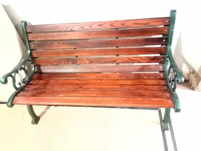 out door garden bench iron wood 2 seater. furniture iron