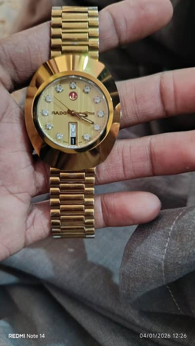 Vintage Rado Diaster 636.0313. 3 Gold Plated Mens Watch