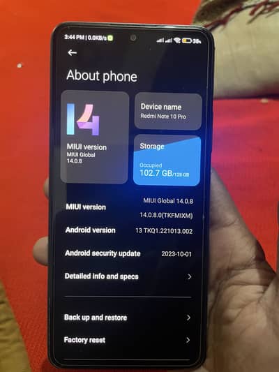 Redmi note 10 pro 128gb blue colour all ok