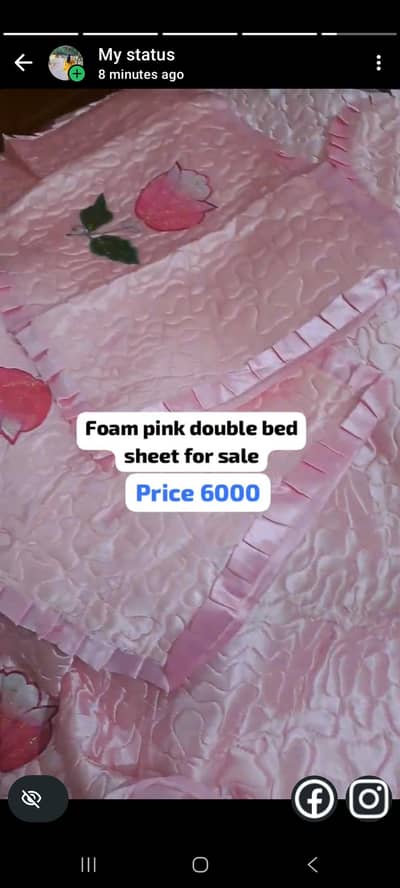 Foam pink bed sheet for sale