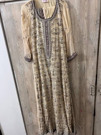 its heavy maxi with heavy embroidered on dupatta border pure chiffon