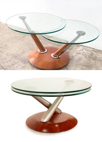 Strong Metal Revolving Center Table (Wood-Finish Animation) for Sale