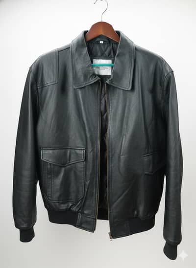 Premium Black Faux Leather Jacket | Slim Fit | Mint Condition
