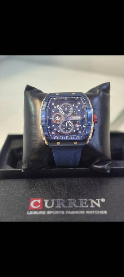Curren Stylish Sports Rectangular Chronograph Watch