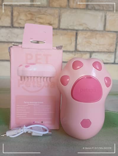 PetSpa Spray Massage Brush for Cats & Dogs - Pink