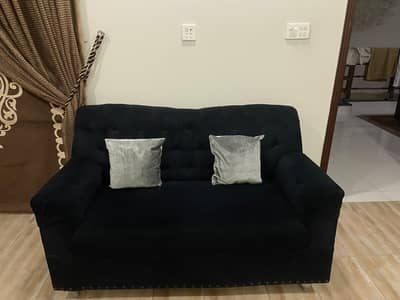 2 seater mini sofa- jet black