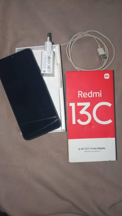 redmi 13c 6/128 10by10 condition with box and charger