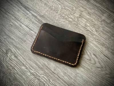 Handmade leather card holder
