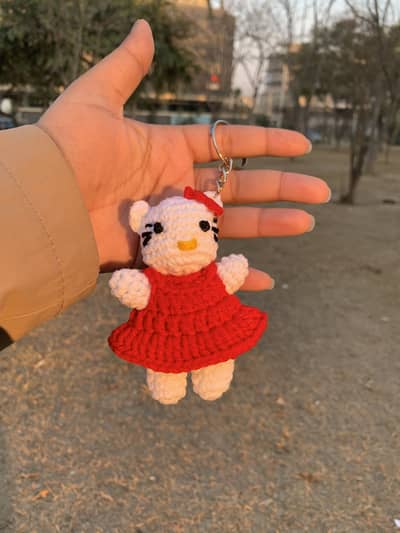  Handmade Crochet Teddy Keychain – Cute & Cozy