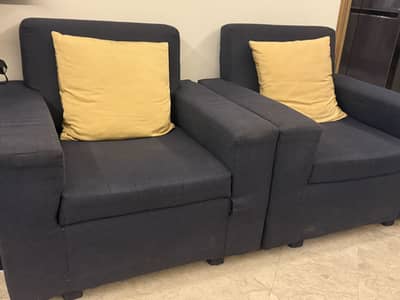 3+1+1 Sofa set . Heavy wood structure . Molty inside (guaranteed)