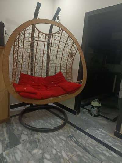 Egg shaped double seater swing