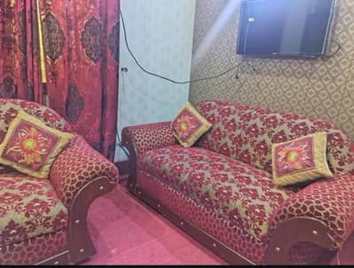 Premium 6-Seater Sofa Set with Solid Wood Arms