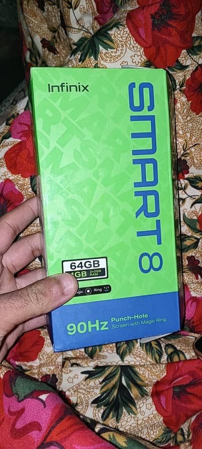 Infinix smart 8 with box charger  open box
