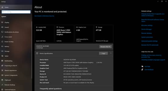 Lenovo Thinkpad P14s Gen 2 Ryzen 5 Pro 5650U - 4 Gb Graphics Card
