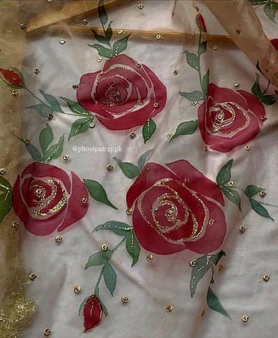 Fabric painting Duppatta