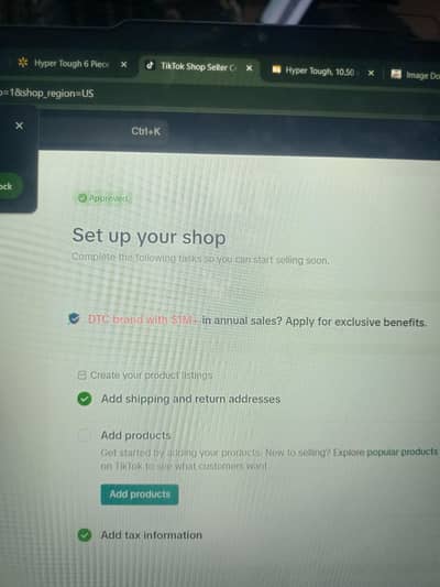 TikTok seller center USA approved