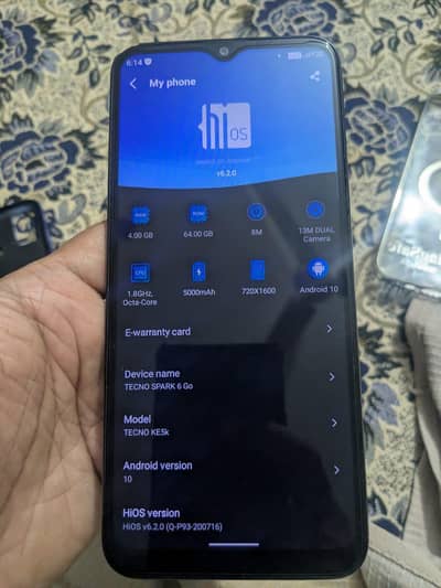 Tecno spark 6 go 4 64 PTA approved with box