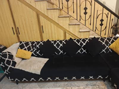 8 seater sofa set L shape with dewan 3 seater