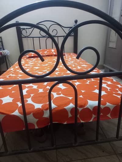 URGENT SALE: Iron Single Bed with Mattress