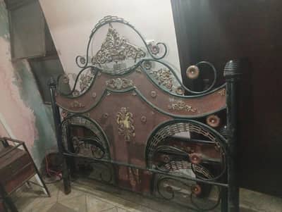 Complete Fancy Iron Double Bed Set With Dressing Table and Sofa Chairs