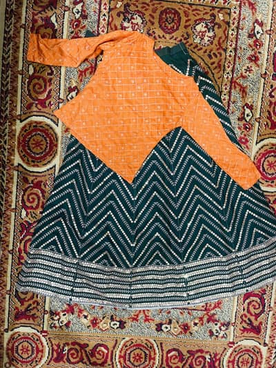 GREEN ORANGE LEHENGA