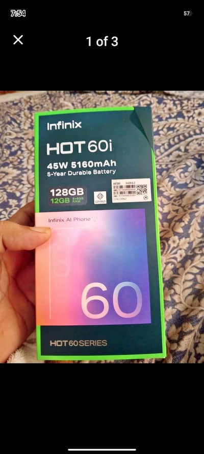 Infinix Hot 60i  11 month warranty 45W super charge