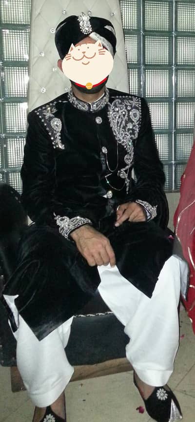 black velvet sherwani