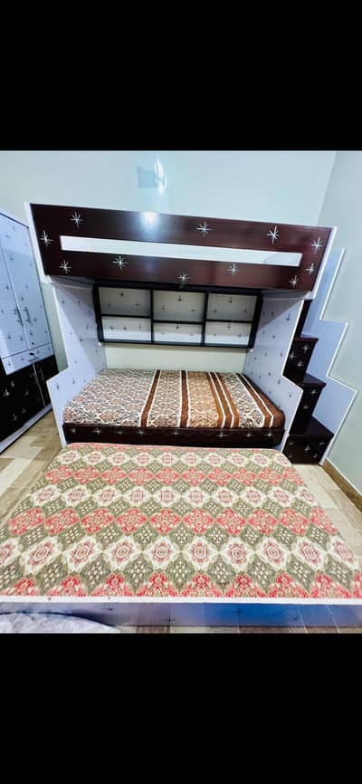 bunk bed with Almirah