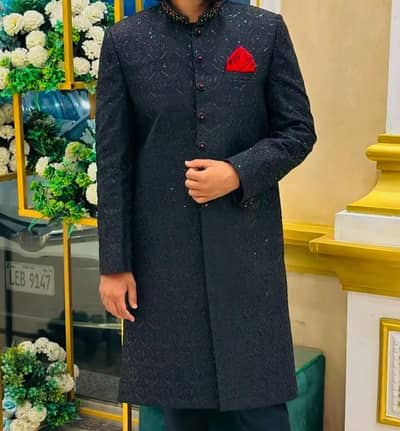 Elegant Black Sherwani for Men – Like New