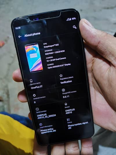 one plus 5t AMOLED display