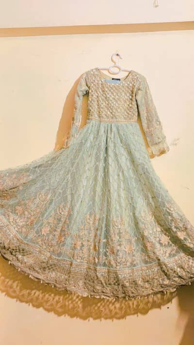 Embroidered net maxi 3pc