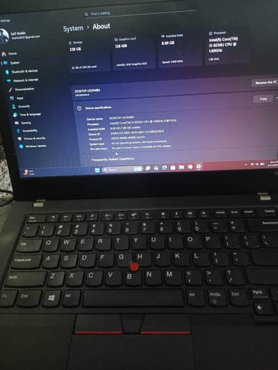 Lenovo Thinkpad T480 i5 8gen 238 SSD