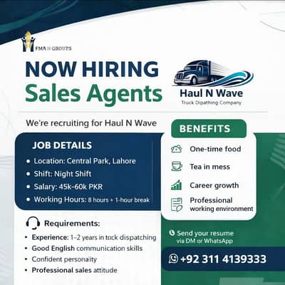 sale agent for truck dispatching