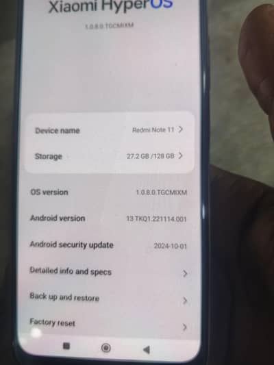 redmi note 11 6 +2 128  no open  repair all okay.   03157234663