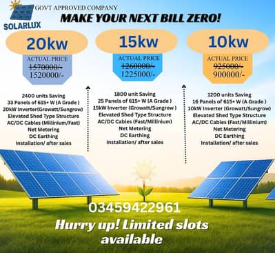complete solar system with netmetring on installment