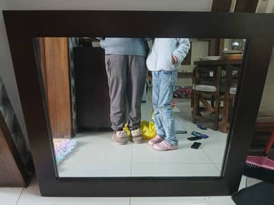 mirror with wooden frame