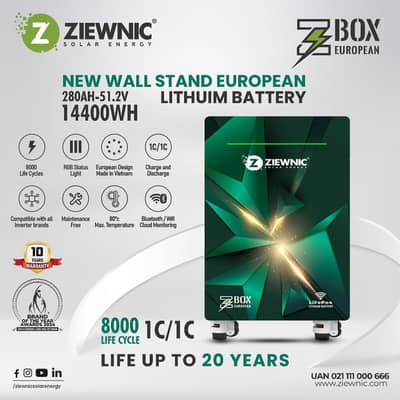 Ziewnic Z Box European 280AH 51.2V Lithium Ion Battery