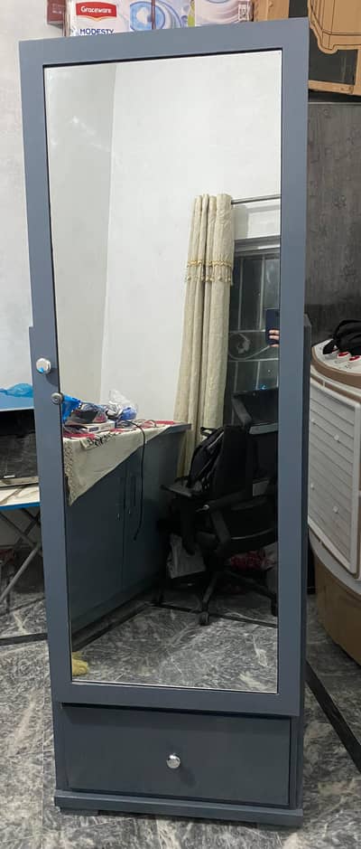 Dressing Mirror with Storage and Drawer