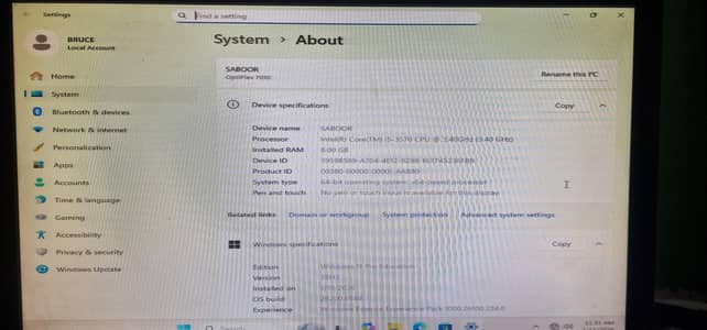 DEll optiplex  7010 Privacy & security Windows Update O Device