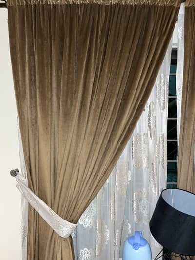 Velvet curtains with sheer