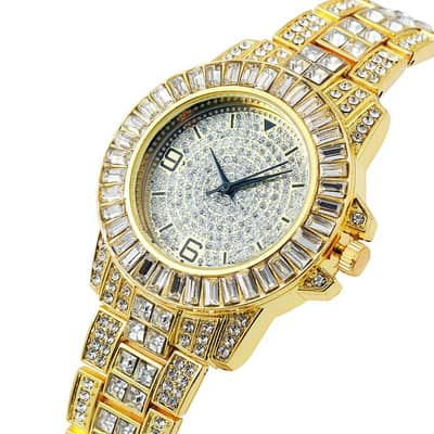 Diamond-Style Stainless Steel Analog Watch