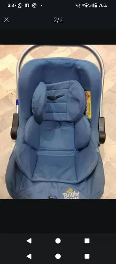 bright start blue baby carry cot