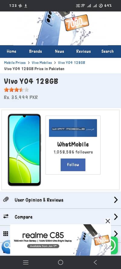 vivo y04 128 gb