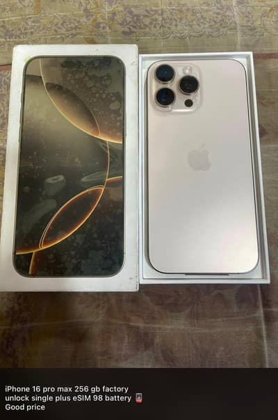 iPhone 16 Pro Max 256gb Pta Approved 96% battery