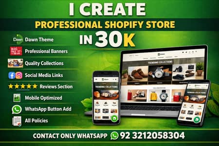 I create professional Shopify store