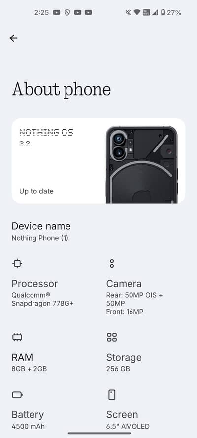 Nothing Phone 1  8 256 pta approved with box