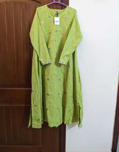 New sapphire long embroidered shirt